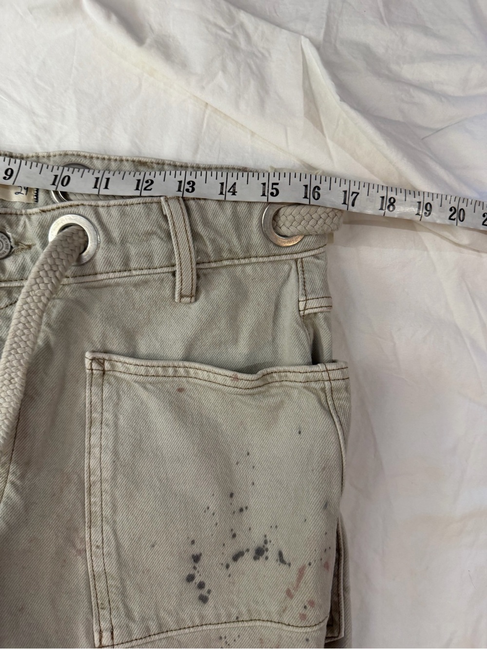 NWT FREE PEOPLE WE THE FREE Moxie Low Slung Barrel Jeans Jetty Splatter‎ 29 - Picture 12 of 16